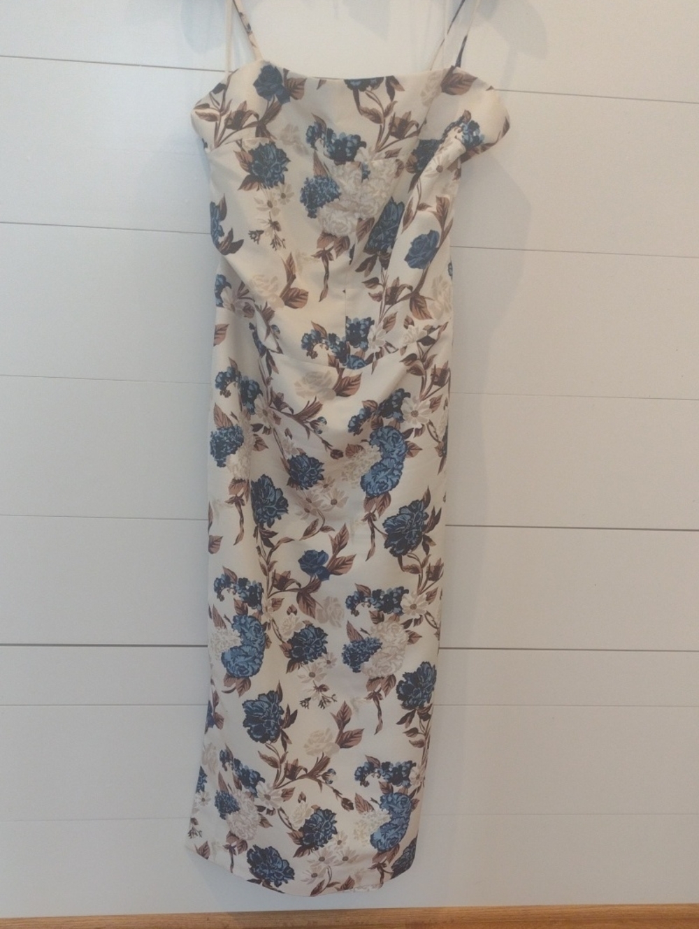 Tori Burch Strap-back Dress in Cream and Blue Floral Size 10